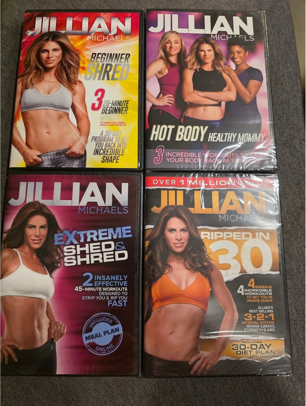 Set of 4 Dvds- Jillian michaels - workout movies